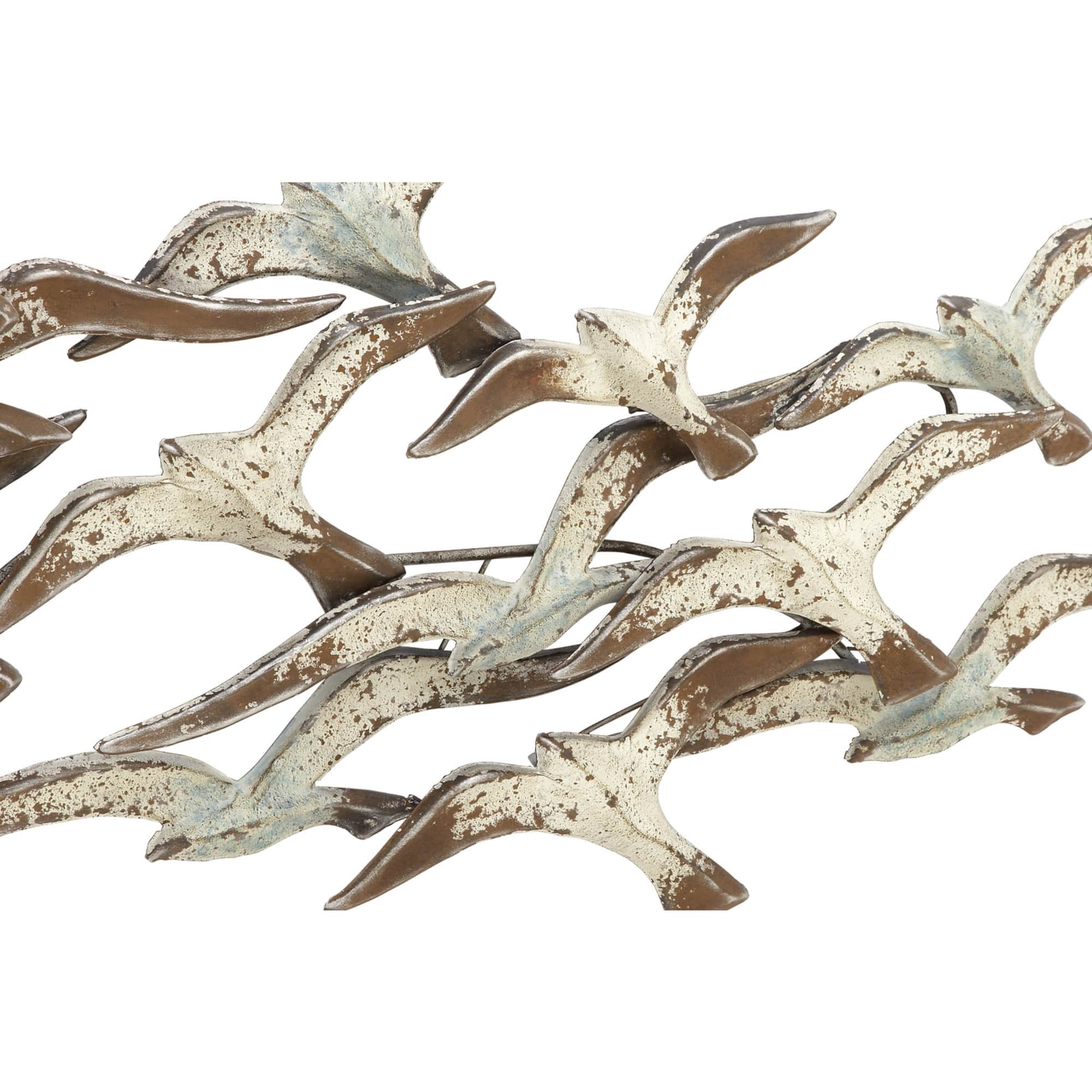 White Iron Coastal Wall Decor, 23" x 48" x 3"